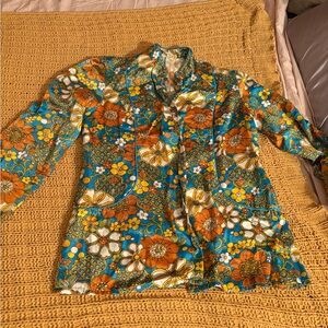 VINTAGE Floral Button-Up Shirt